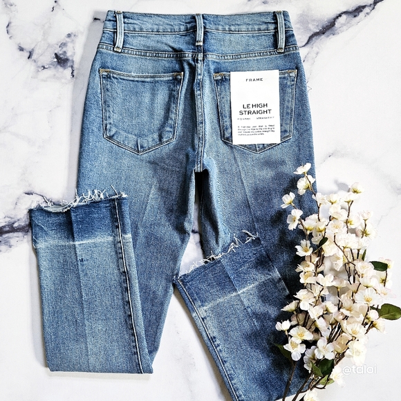 NWT Frame Le High Straight Jean in Imogen Dip - Picture 6 of 17